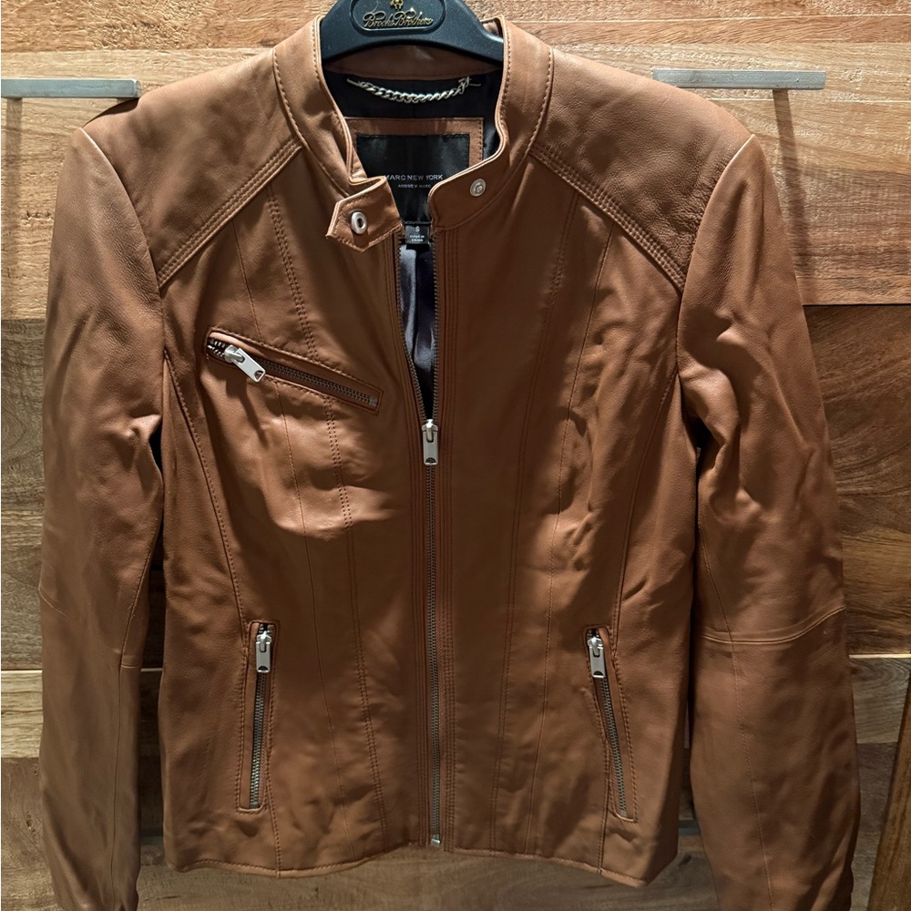 Marc New York Tan Leather Jacket
